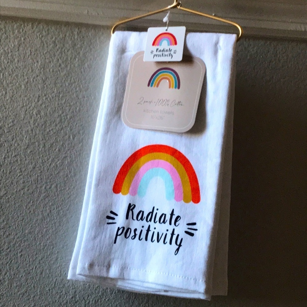Kitchen Towels Radiate Positivity Rainbow